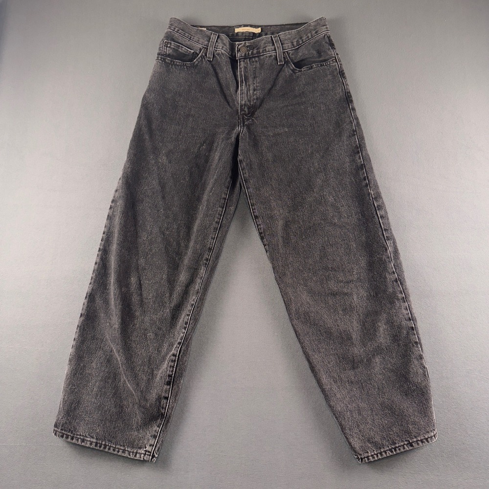 Levis Premium Baggy Dad Jeans Washed Black Wide Leg Denim W27 L28 A3494-0014